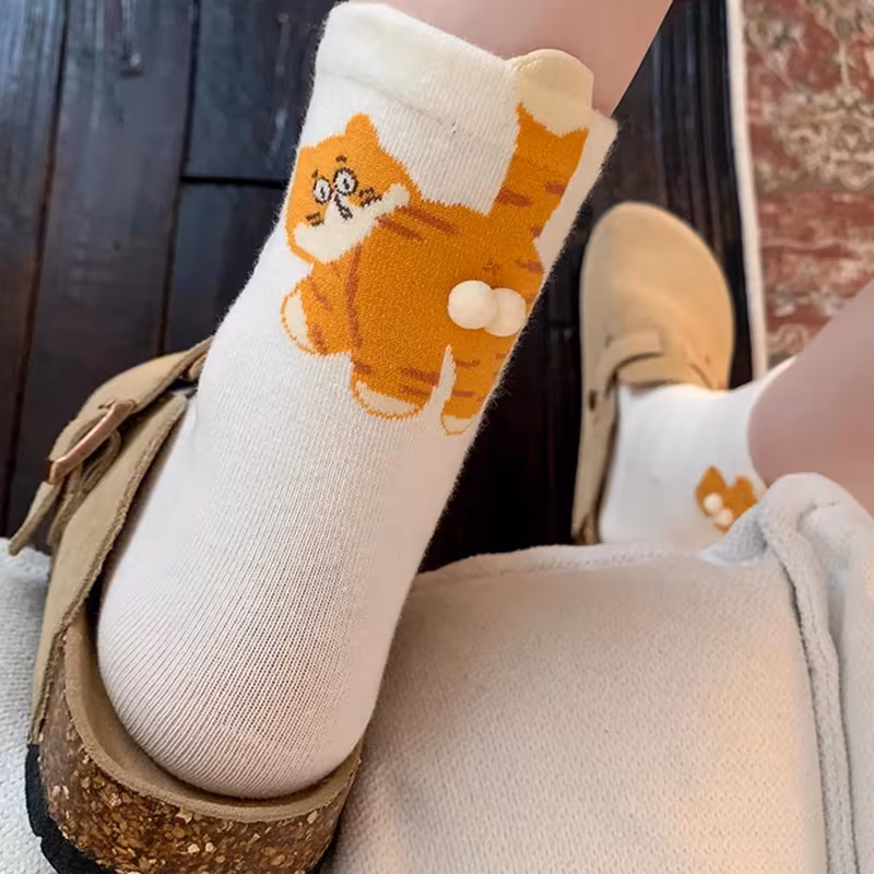 🐱🍑Funny 3D Kitty Butt Socks for Women – Adorable Design for Daily Fun