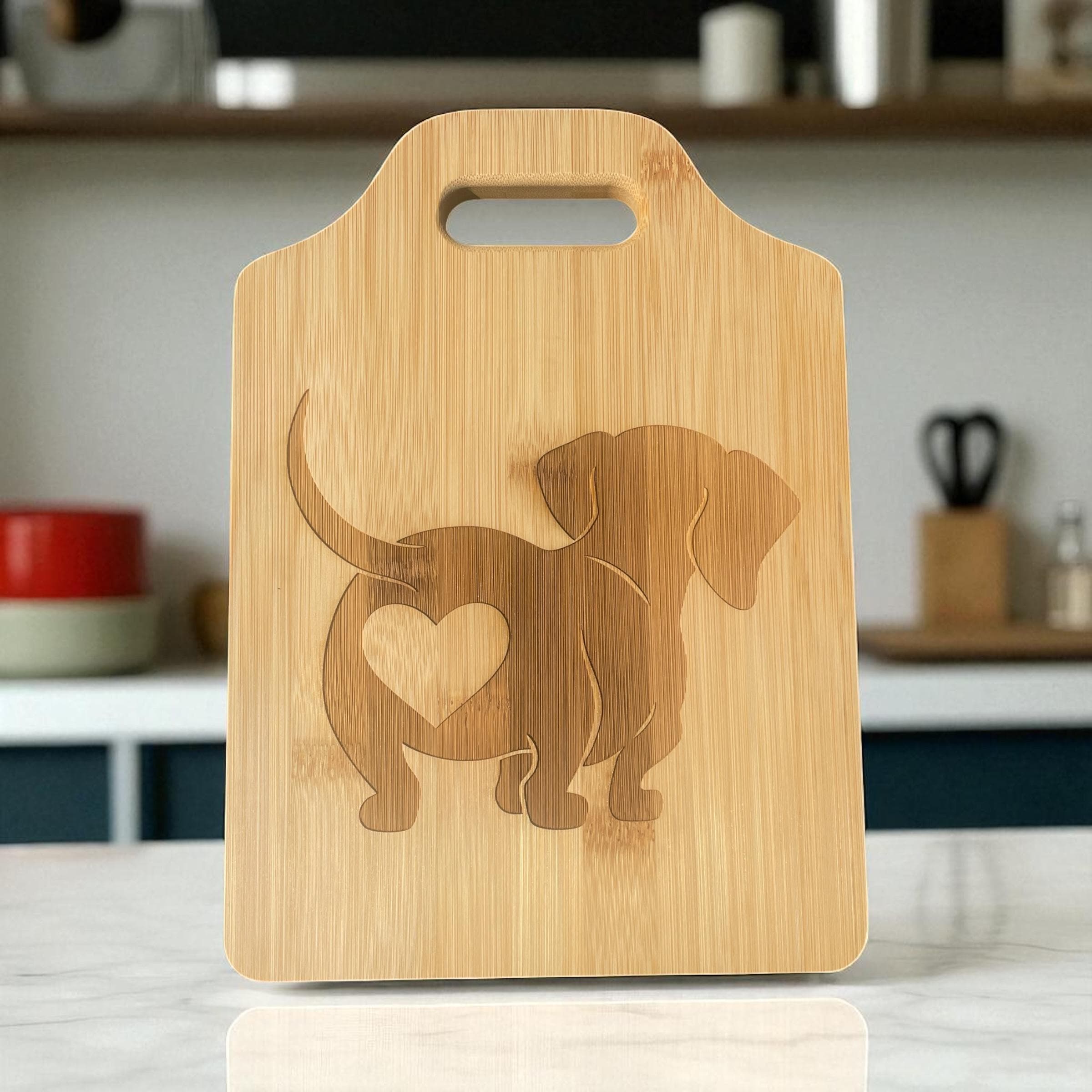 Fun Dog Butt Design Engraved Bamboo Cutting Board