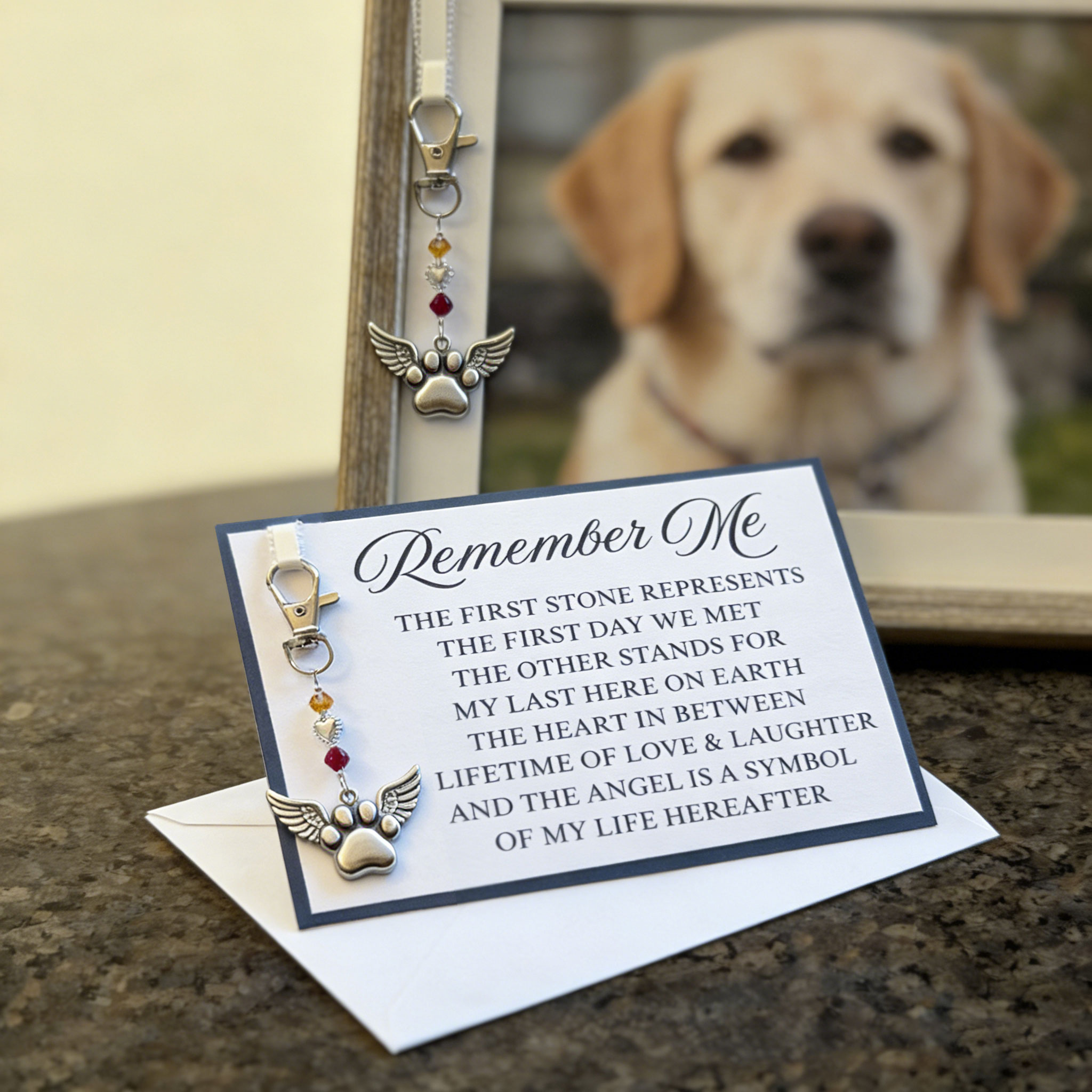 🐾💖Remember Me Paw Charm Keychain