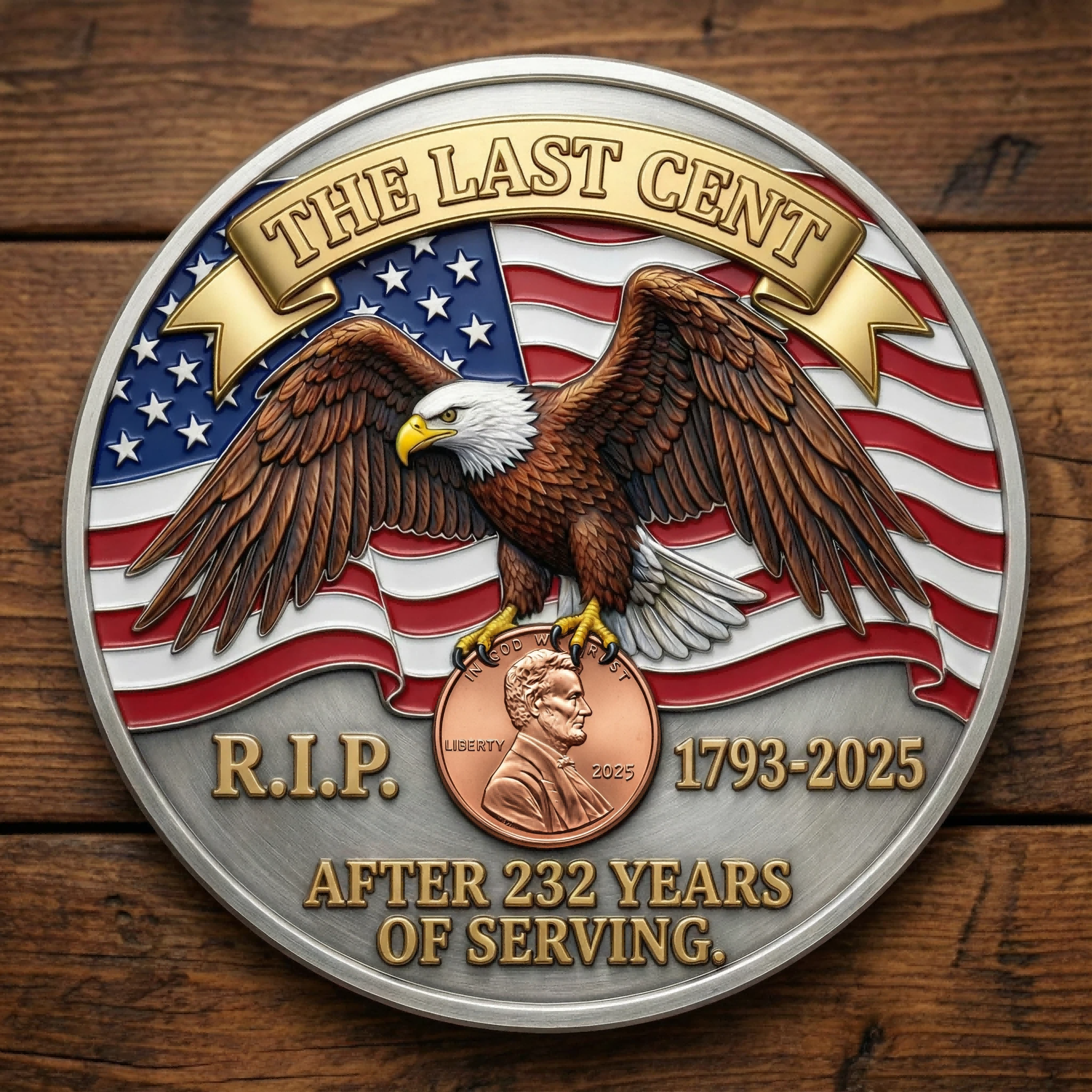 “The Last Cent – 232 Years of Service” Commemorative Coin 💰🦅