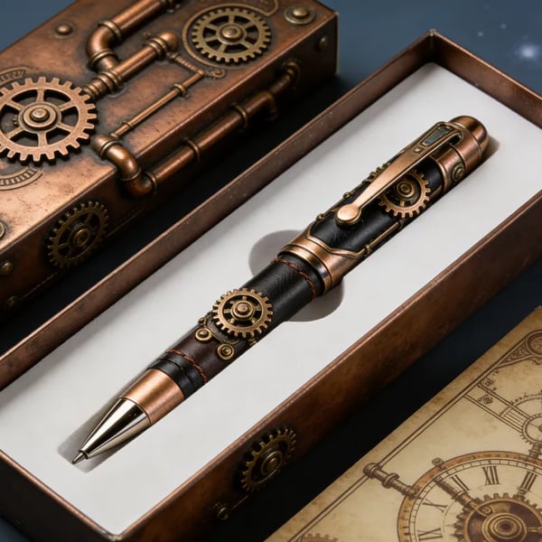 🖊Steampunk Gear-Inspired Collector’s Writing Pen