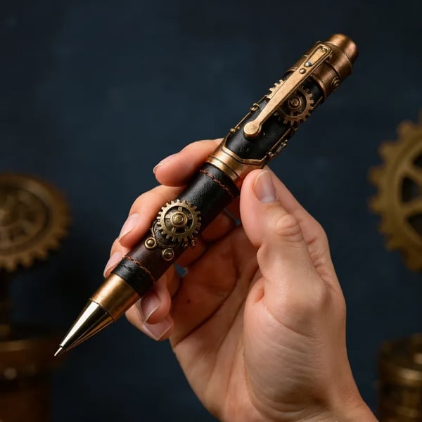 🖊Steampunk Gear-Inspired Collector’s Writing Pen