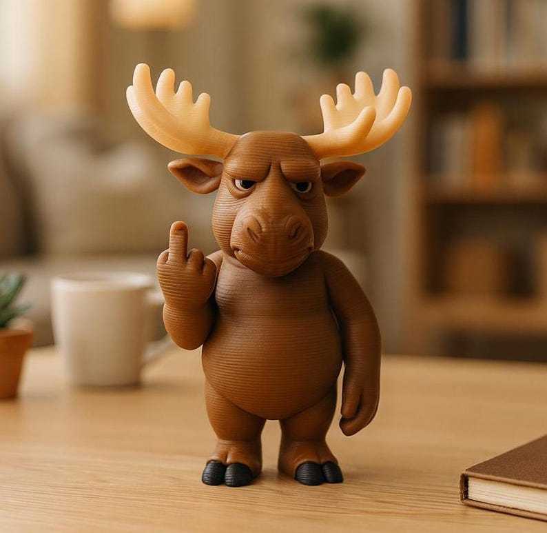 🦌🖕Middle Finger Moose Figurine