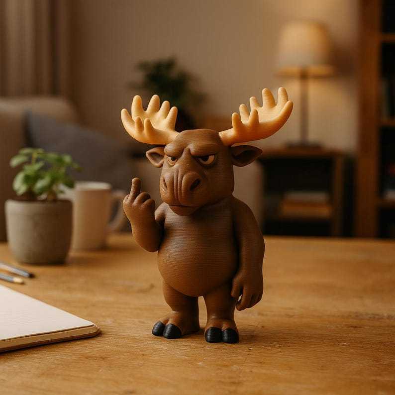 🦌🖕Middle Finger Moose Figurine