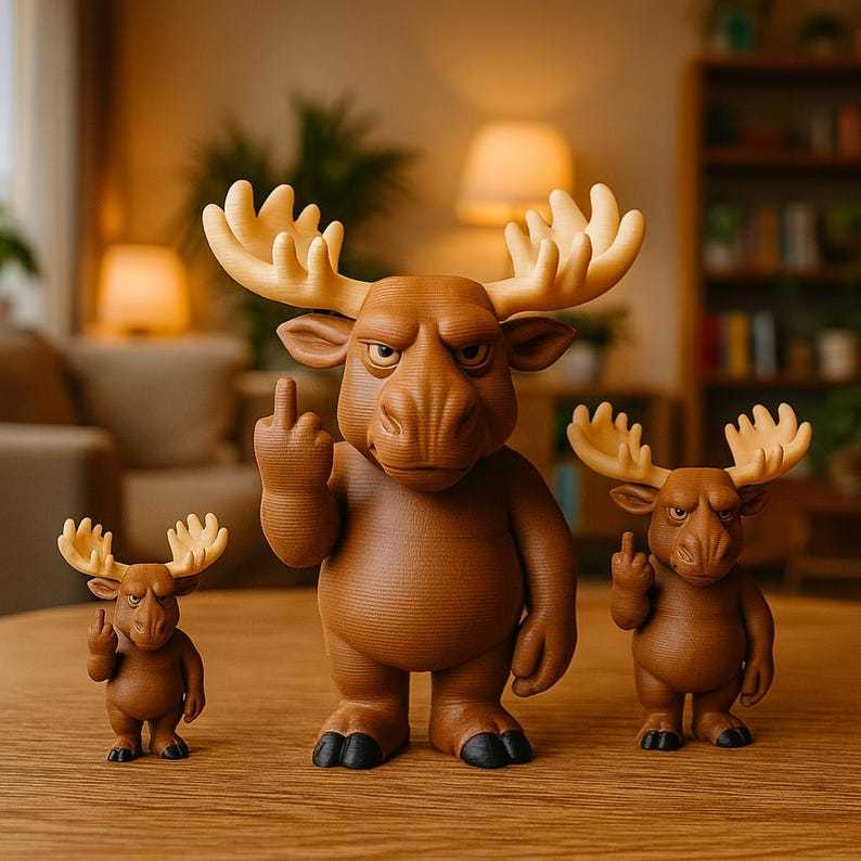 🦌🖕Middle Finger Moose Figurine