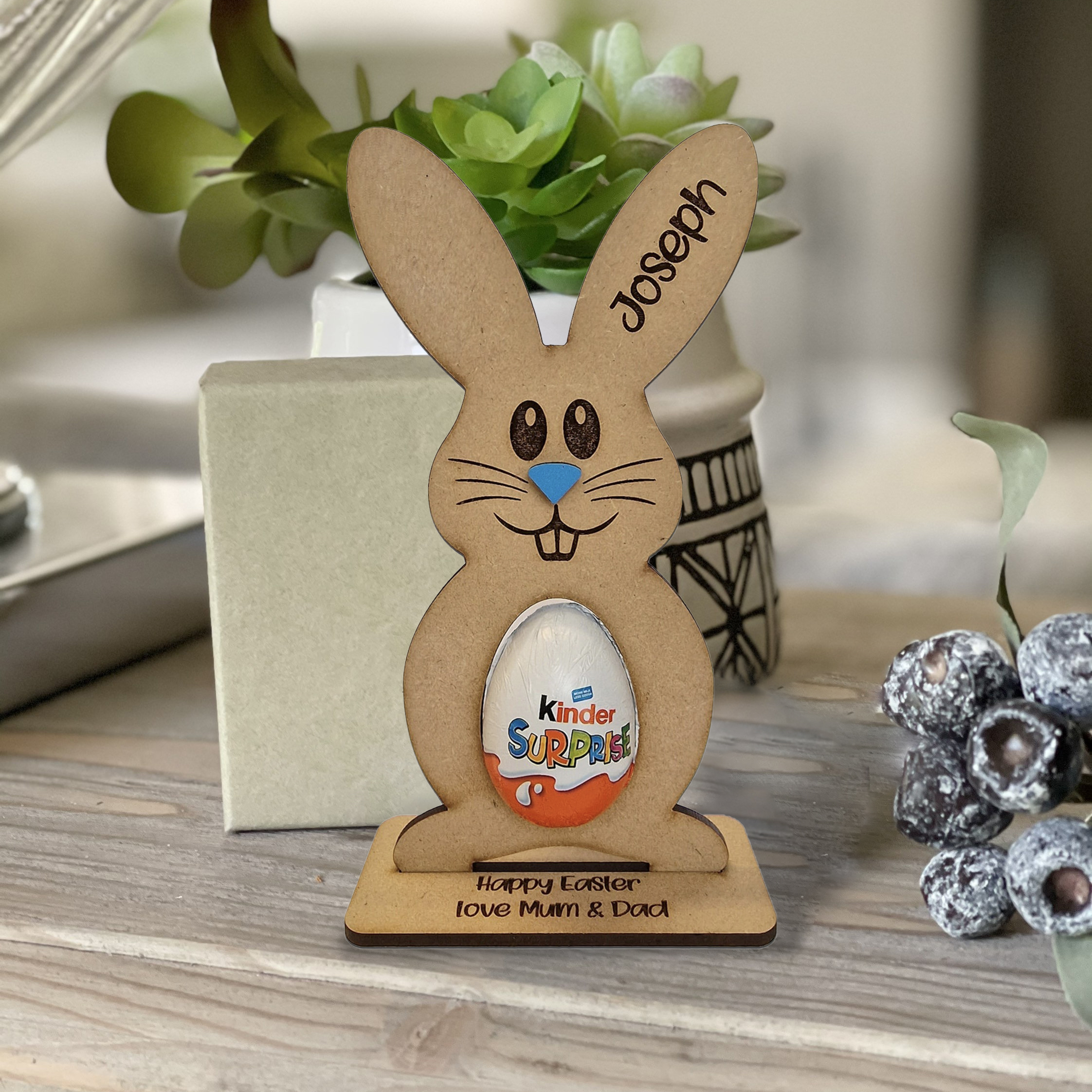 Personalised Easter Egg--Bunny Treat Kinder Hunt Gifts Kid Boy Girl