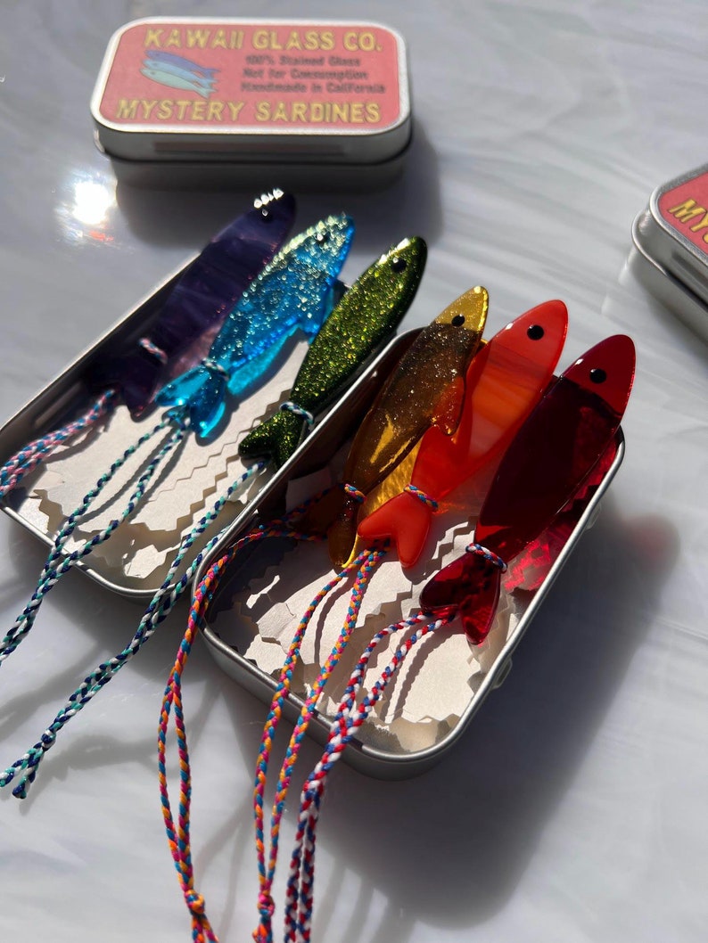 Handmade Stained Glass Sardine Suncatcher