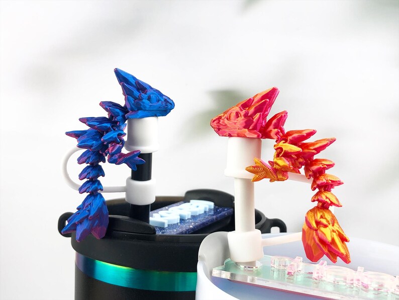3D Printed Dragon Stanley Straw Topper