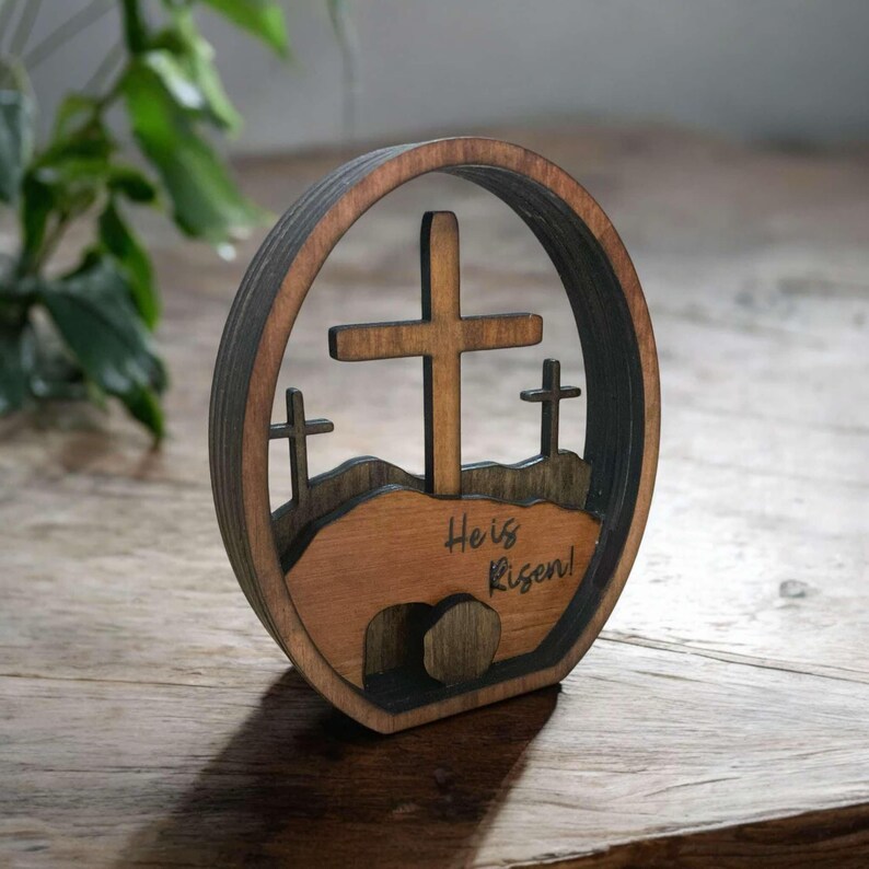 ✝🥚Empty Tomb Easter Wood Egg