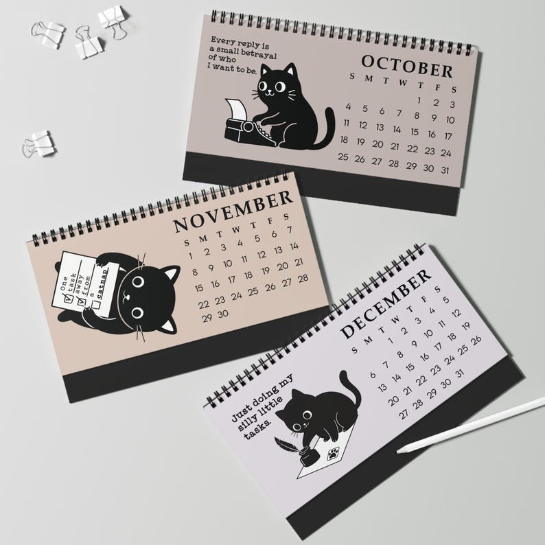 2026 Office Cat Desk Calendar