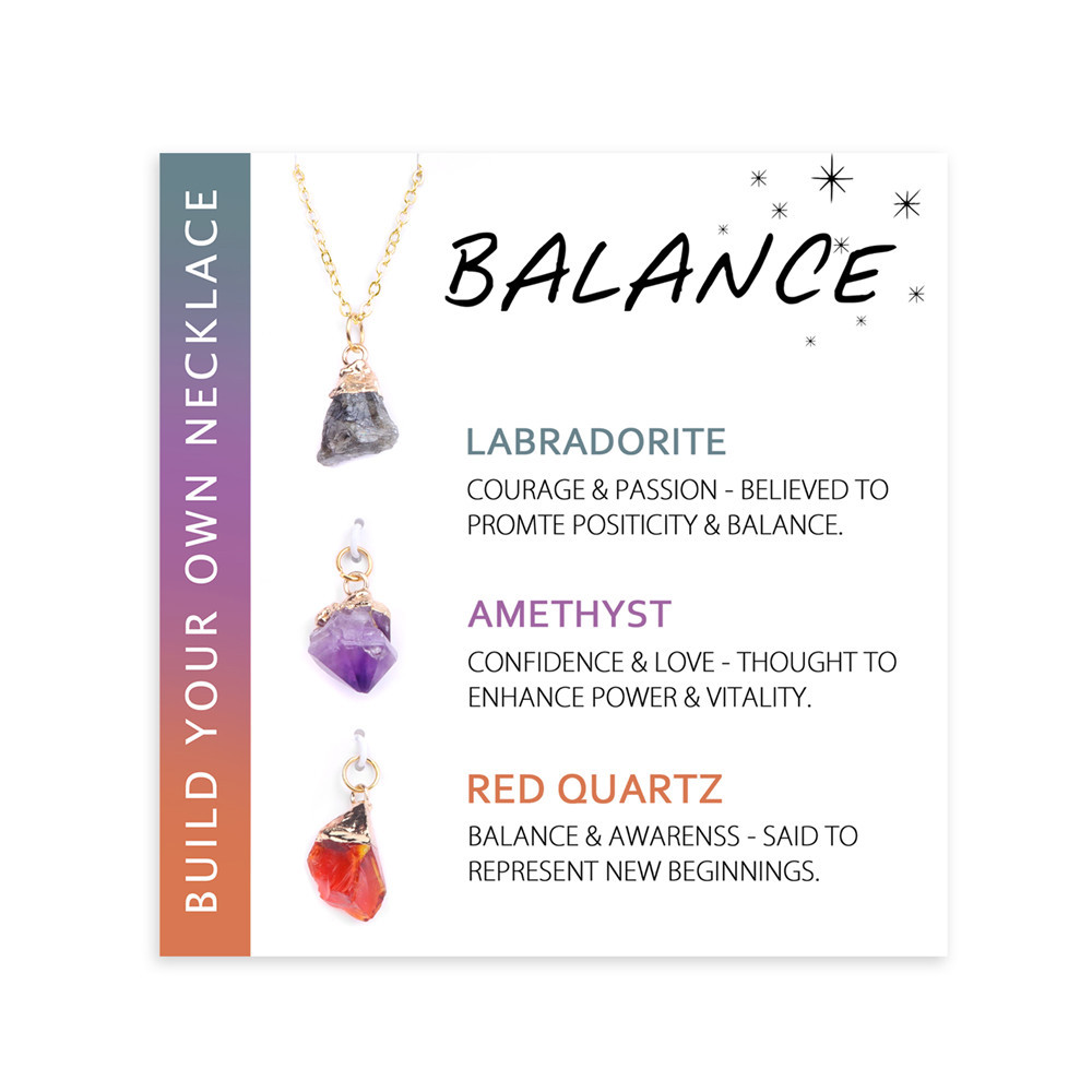 Raw Crystal Healing Gemstone Necklace 3pcs