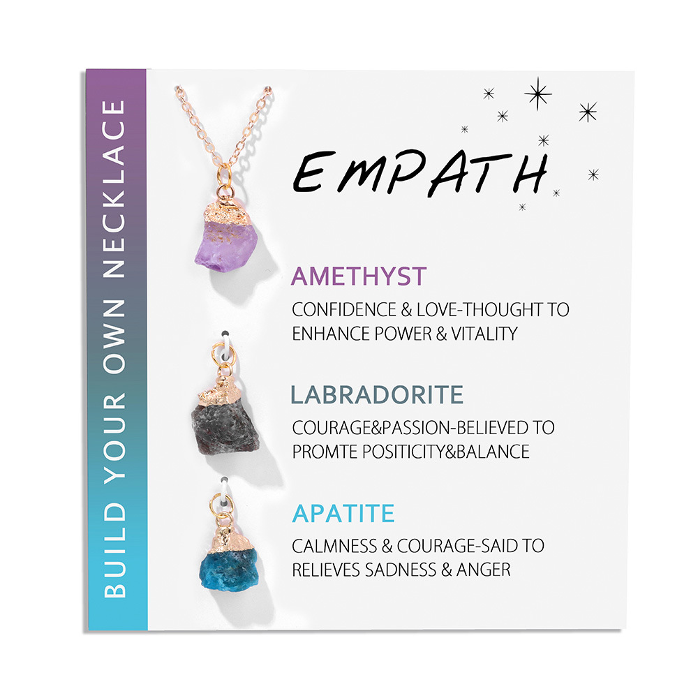 Raw Crystal Healing Gemstone Necklace 3pcs