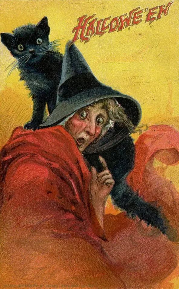 🎃🎁Vintage Halloween Postcard