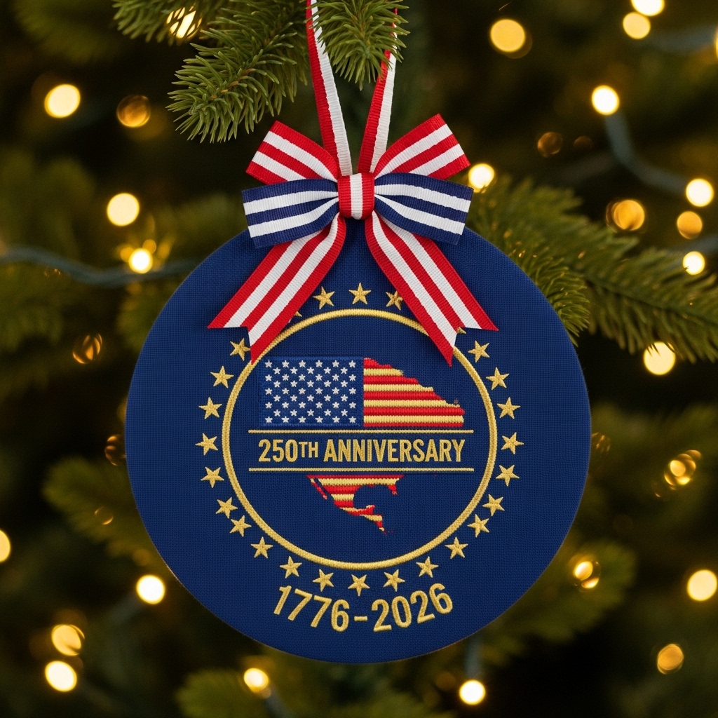 US 250th Anniversary Cross Stitch Ornament