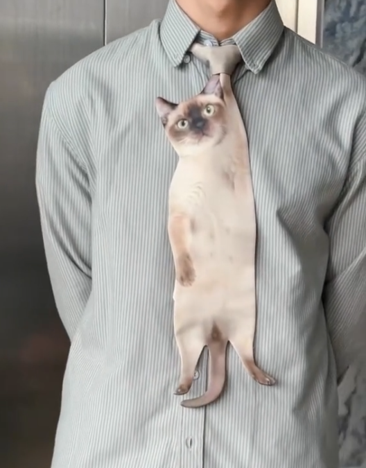 Cute Realistic Cat Tie