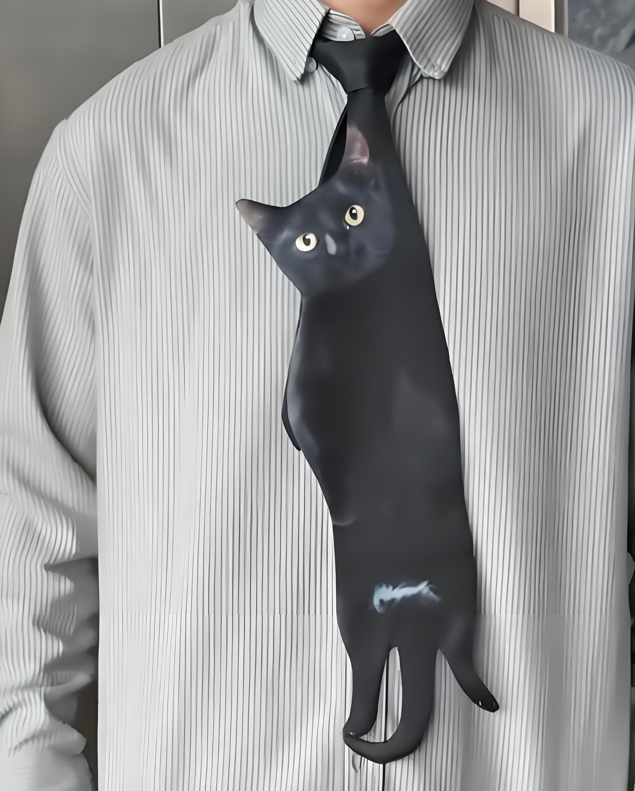 Cute Realistic Cat Tie