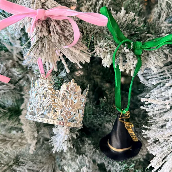 Pink & Green Witch Ornament