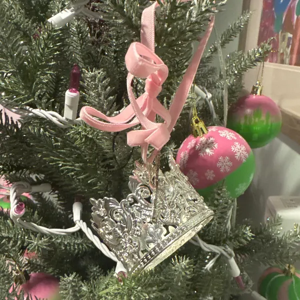 Pink & Green Witch Ornament