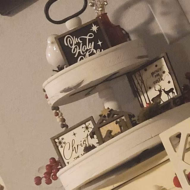 Nativity Christmas Tiered Tray Decor