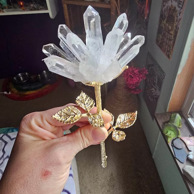 💐✨Natural Clear Quartz Crystal Flowers 