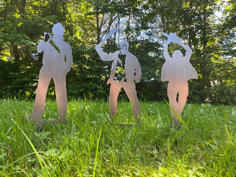 Halloween Yard stakes Shadow Caster Metal art Halloween decor horror movie character Halloween decor metal yard stakes image 3