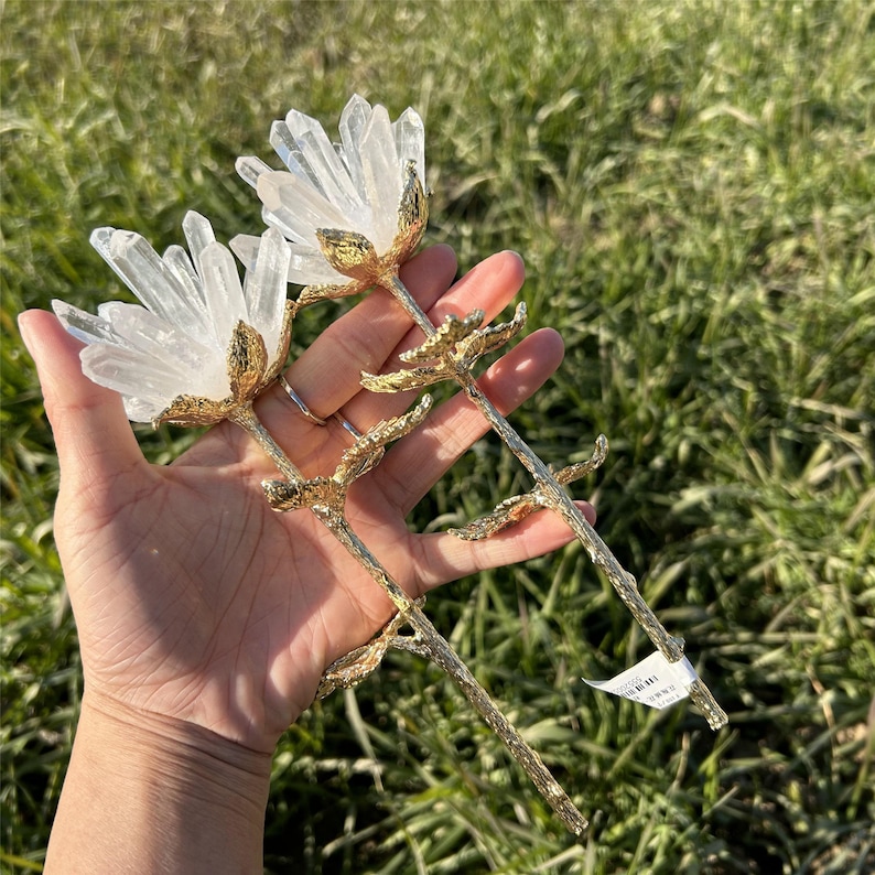1PC Natural Crystal Flowers,Quartz Flowers,Clear Quartz,Energy Crystal,Mineral Specimen,Home Decoration,Reiki Healing,Crystal Gifts 120g image 10