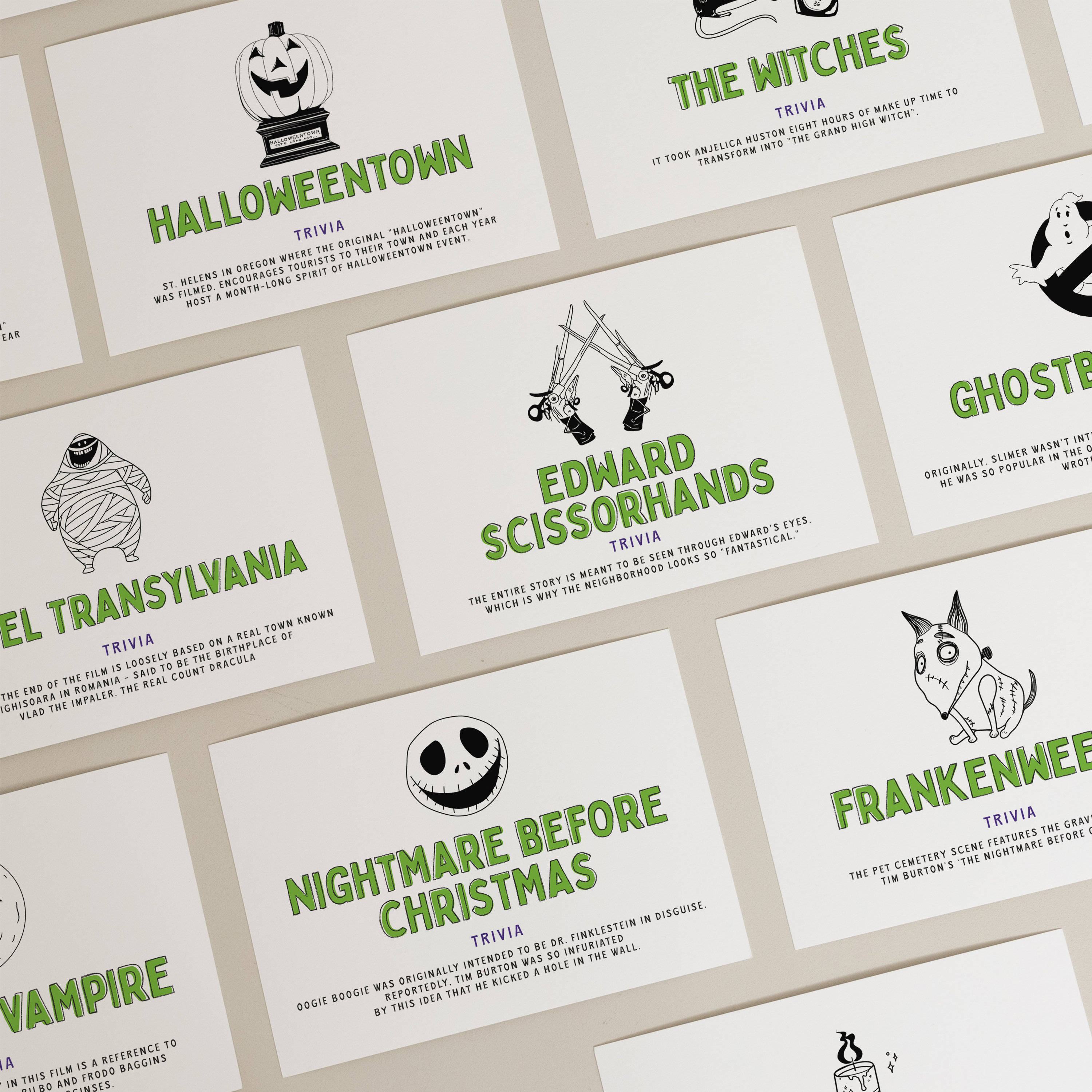 💀Halloween Advent Calendar-🗃Twenty-Four Days Of Movie Card Set