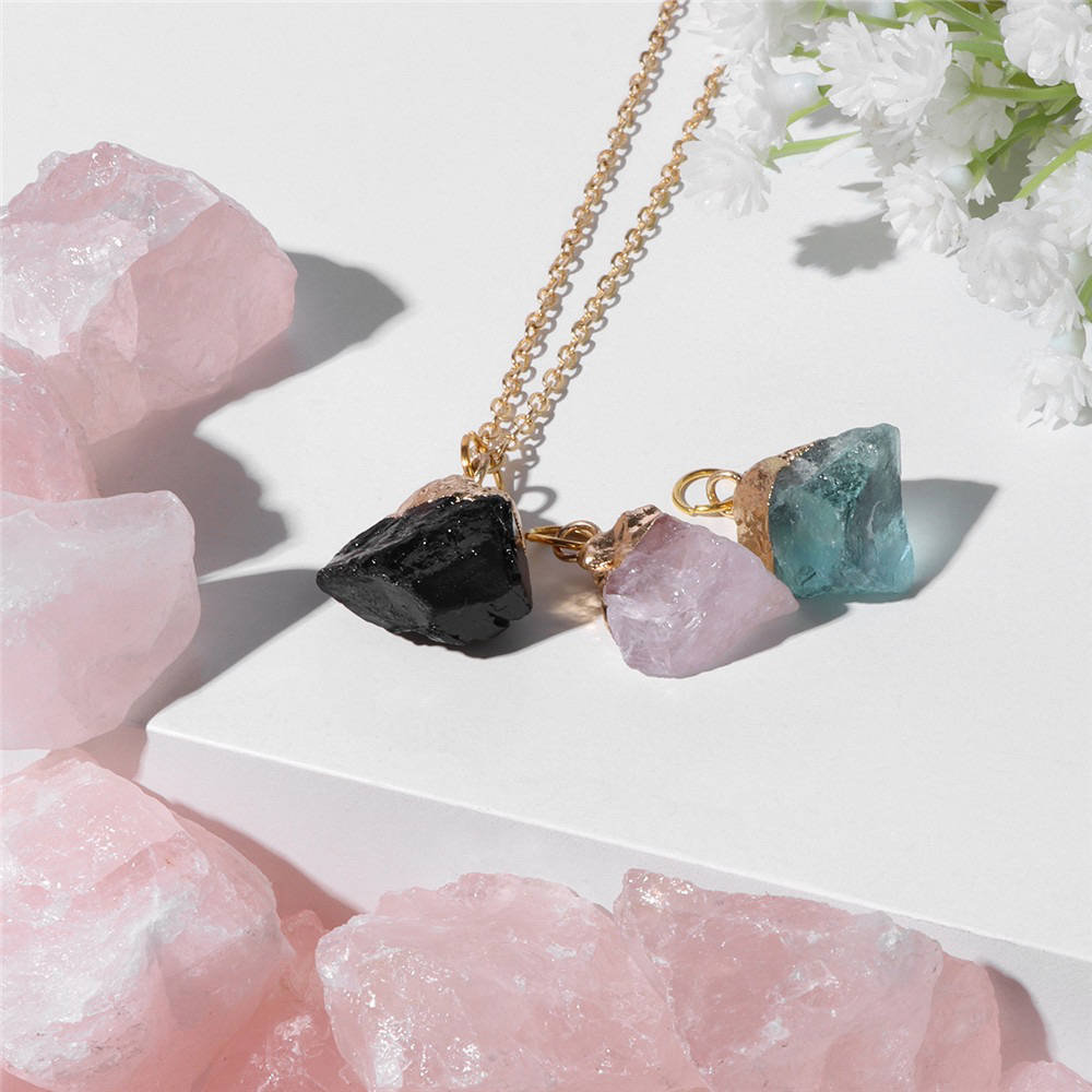 Raw Crystal Healing Gemstone Necklace 3pcs