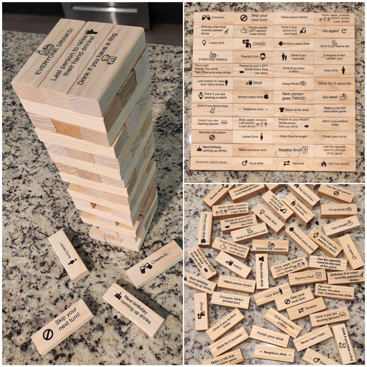 48 Pieces Questions Tumbling Tower Game 