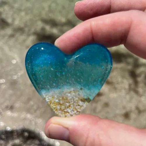 🎁Glass Beach Pocket Heart