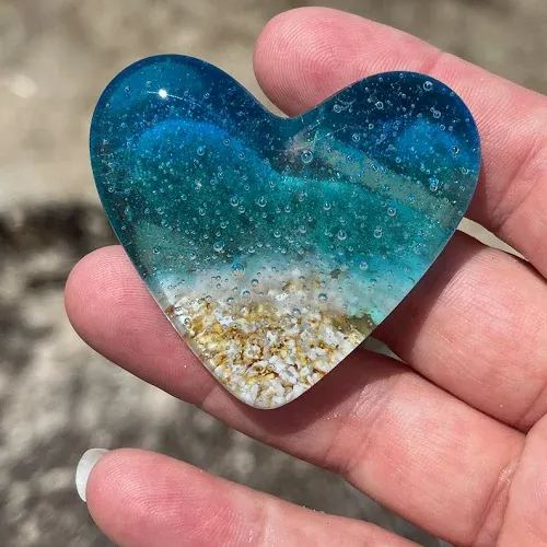 🎁Glass Beach Pocket Heart