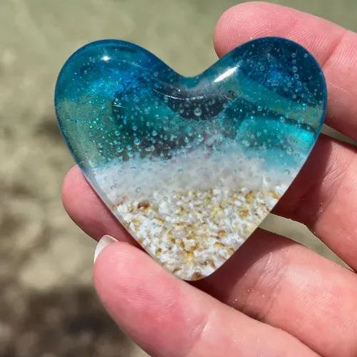 🎁Glass Beach Pocket Heart