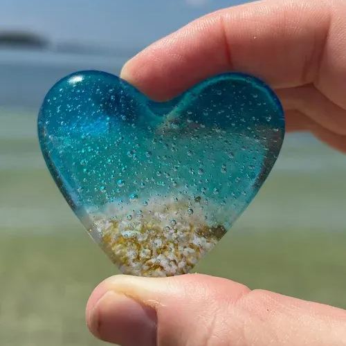 🎁Glass Beach Pocket Heart