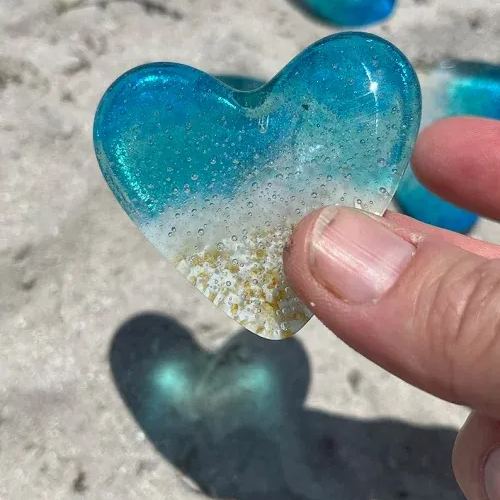 🎁Glass Beach Pocket Heart