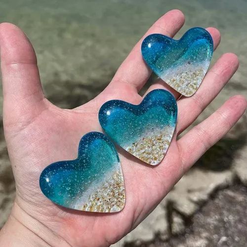 🎁Glass Beach Pocket Heart