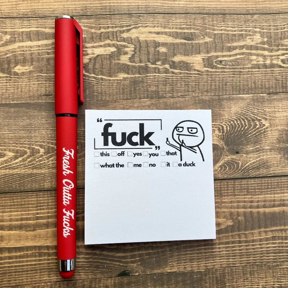 🎁💝2023 CHRISTMAS GIFT - Fresh Outta Fucks Pad and Pen