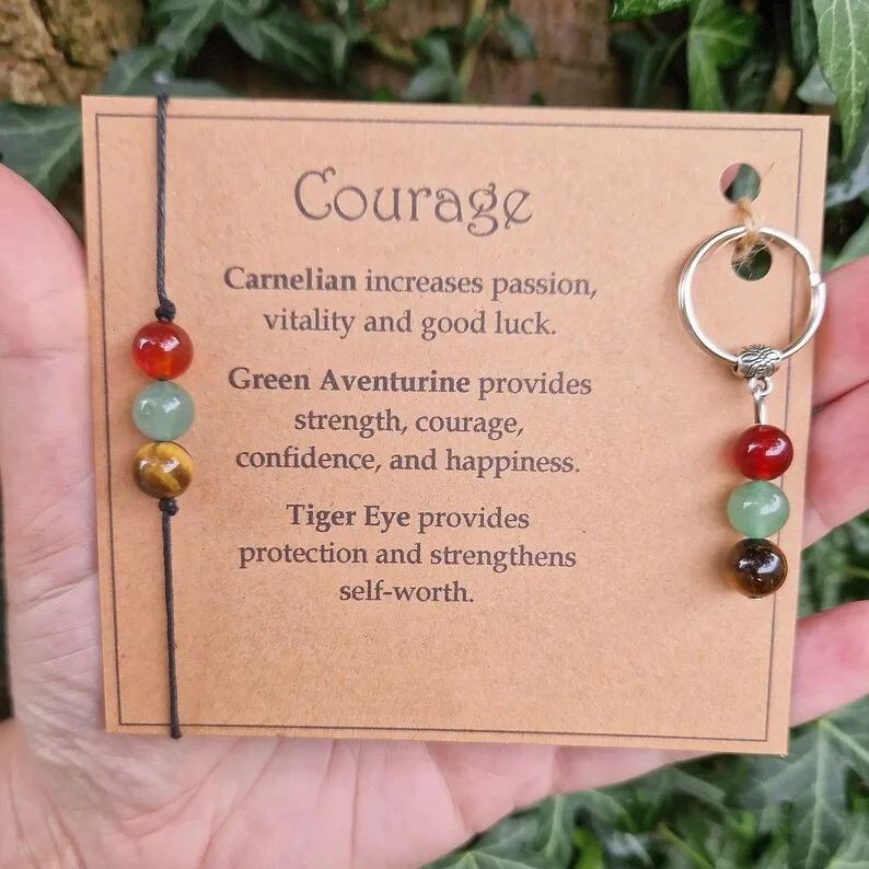 💖Emotional Support Gemstone Bracelet & Keychain