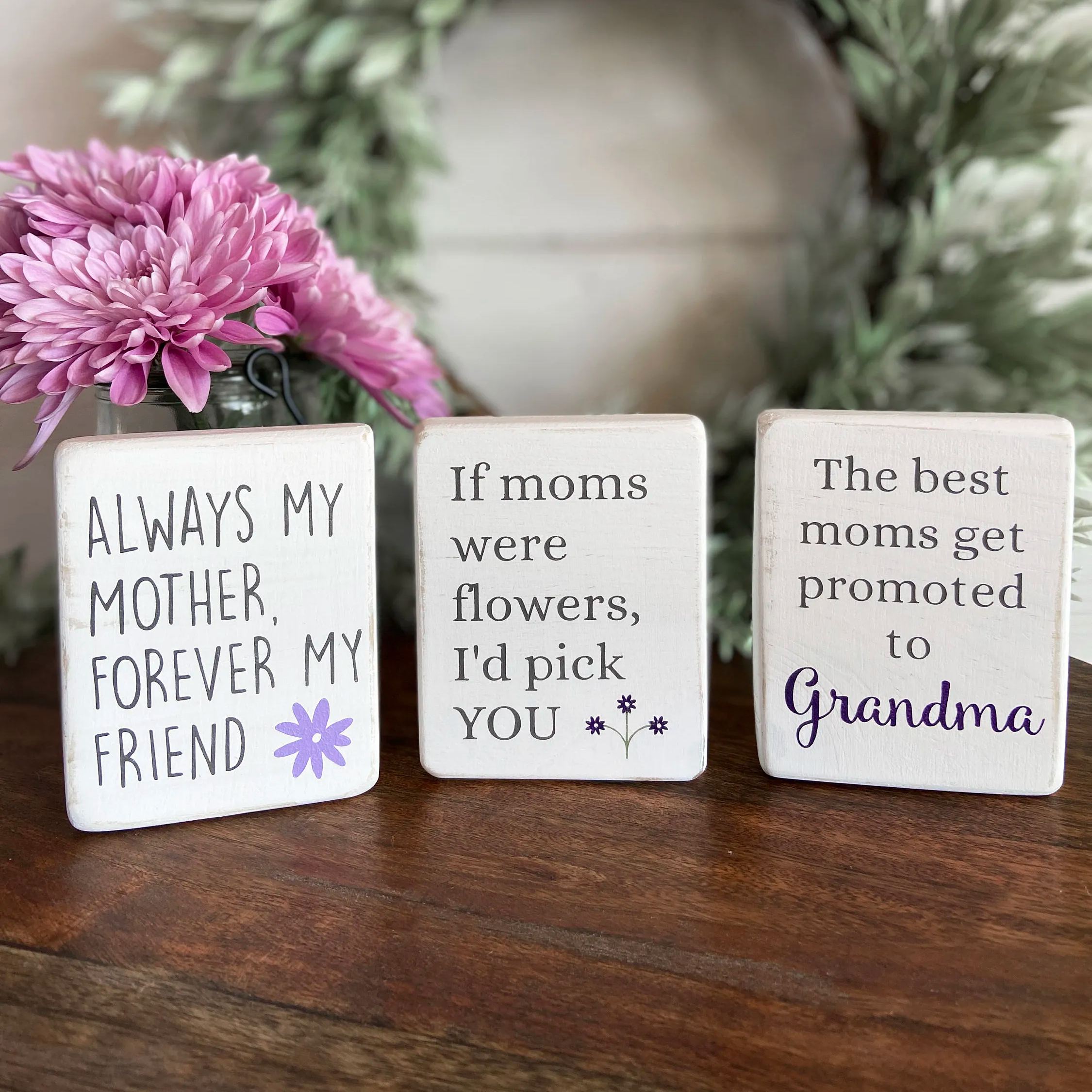 Mother's Day mini wood signs(set of 10)