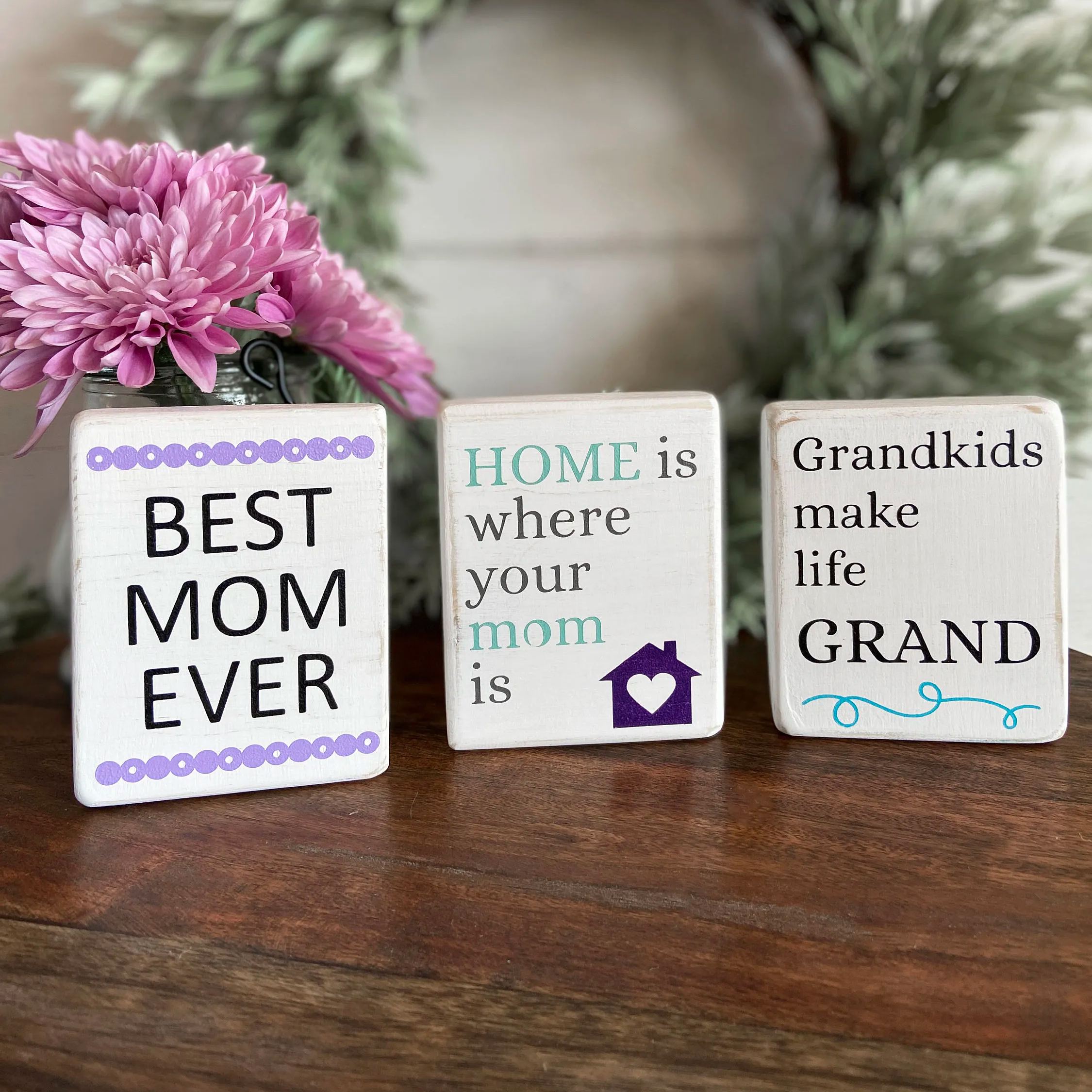Mother's Day mini wood signs(set of 10)