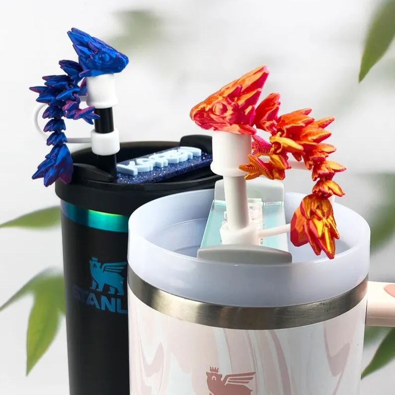 3D Printed Dragon Stanley Straw Topper