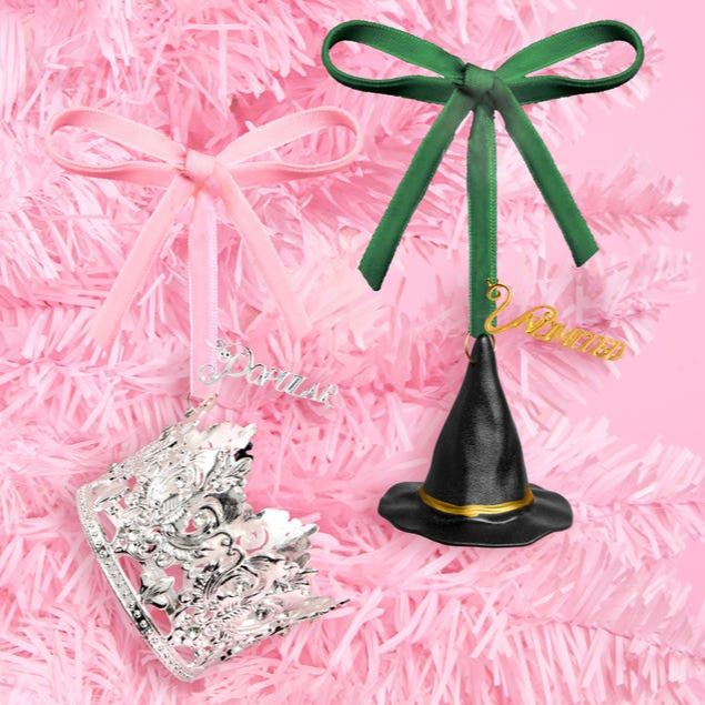 Pink & Green Witch Ornament