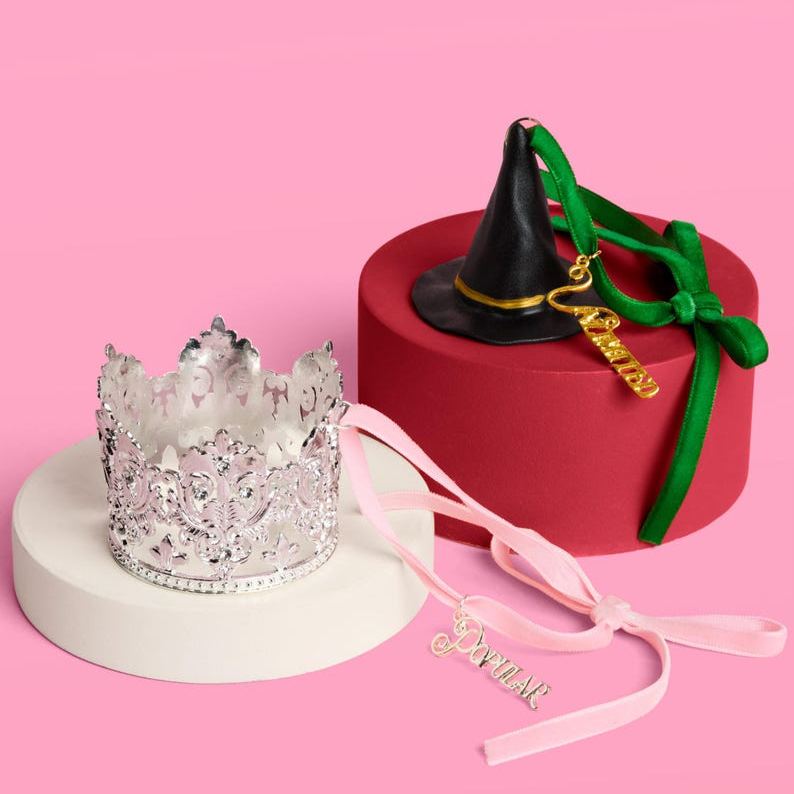 Pink & Green Witch Ornament