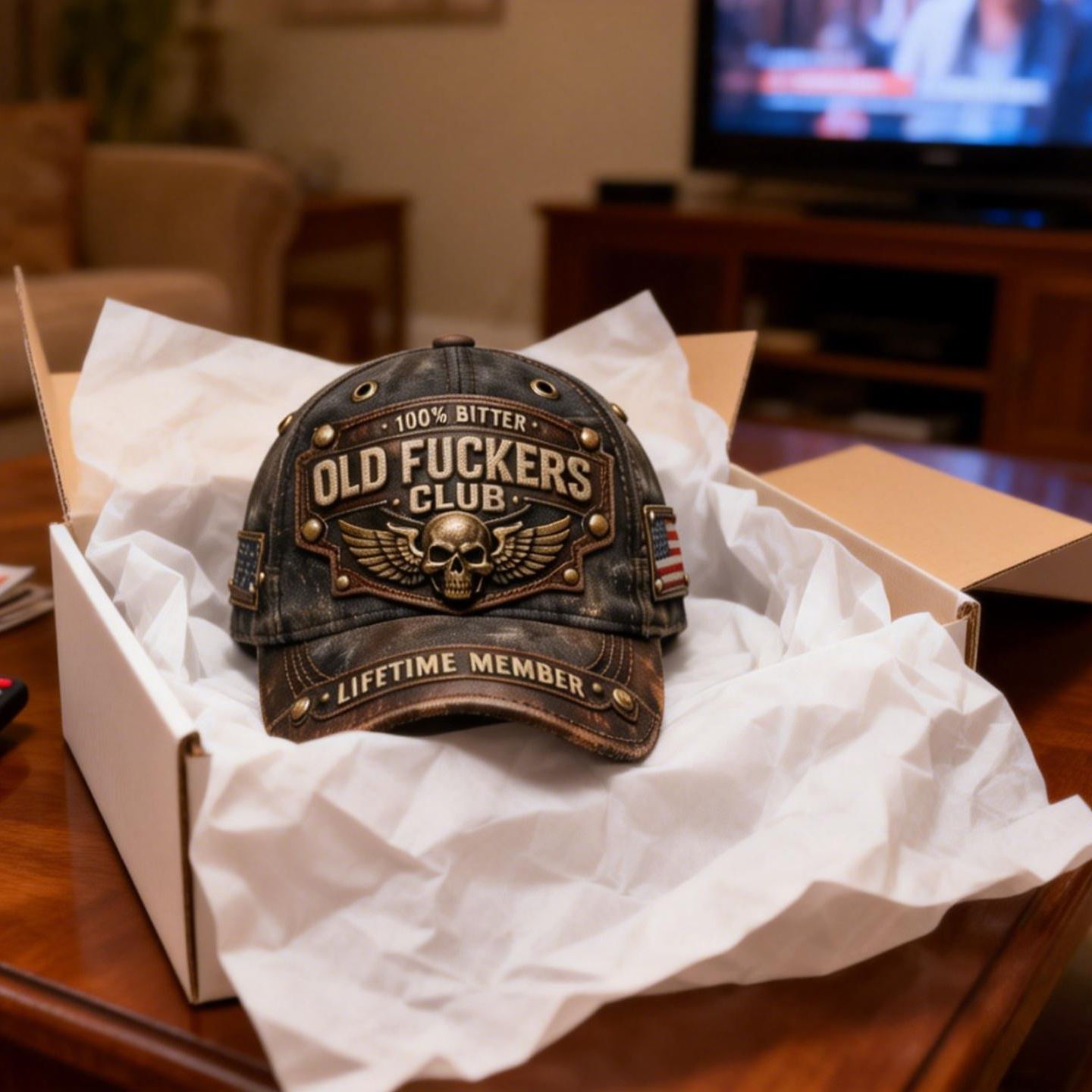 Old Fuckers Club-Vintage Baseball Cap