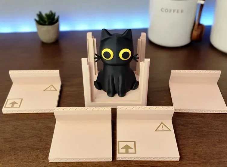 3D 打印可爱猫咪盒式杯垫套装
