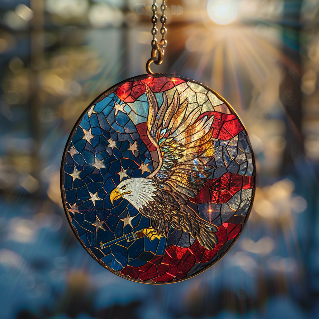 🦅Eagle On Flag Suncatcher