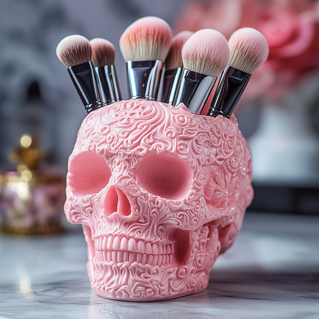 💀Skull Makeup Brush Holder