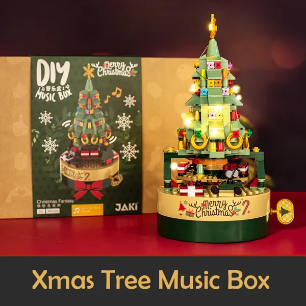 (🔥2023 MEJOR REGALO PARA LA FAMILIA🔥) Caja de música de ladrillos de árbol de Navidad DIY