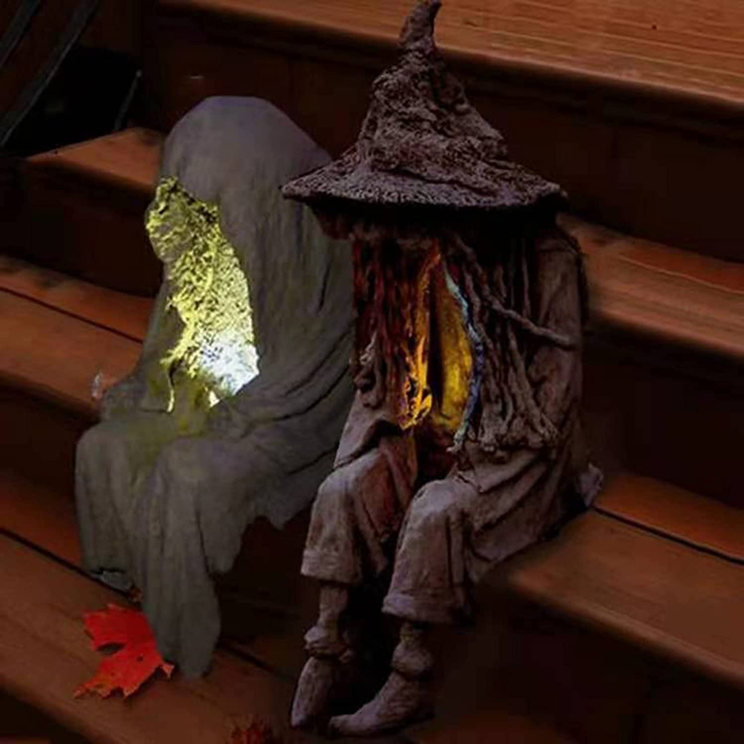😈Lámpara de Energía Solar Witch Ghoul de Halloween