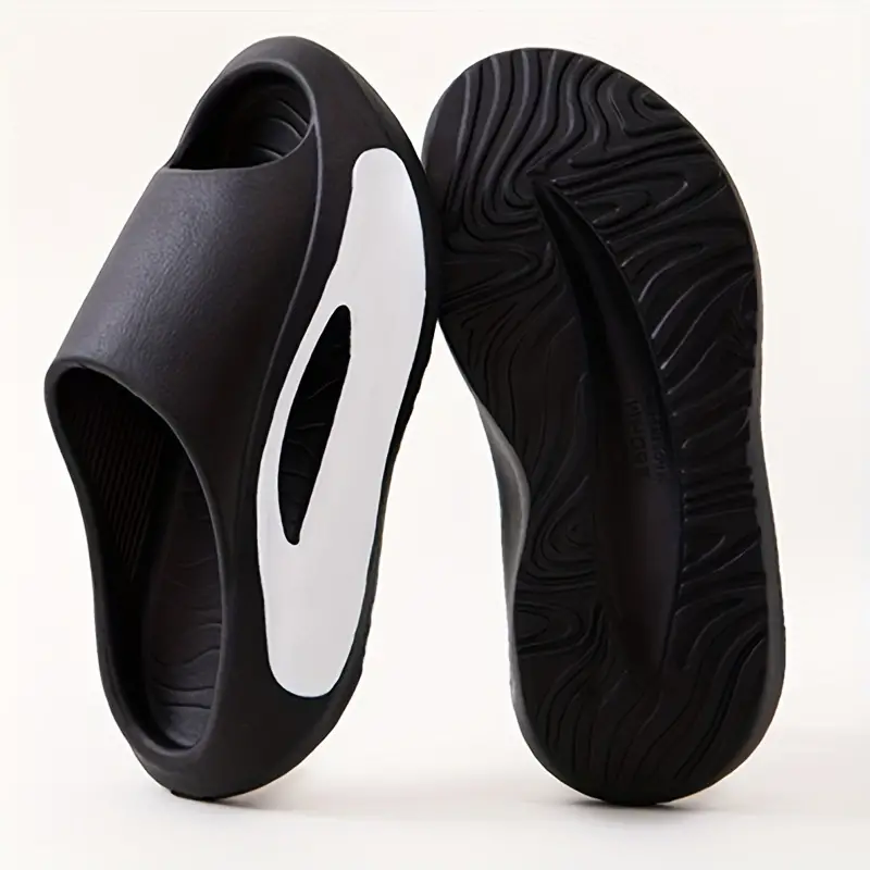Men's fashion slide, casual non-slip slippers, open-toed shoes for indoor and outdoor beach showers