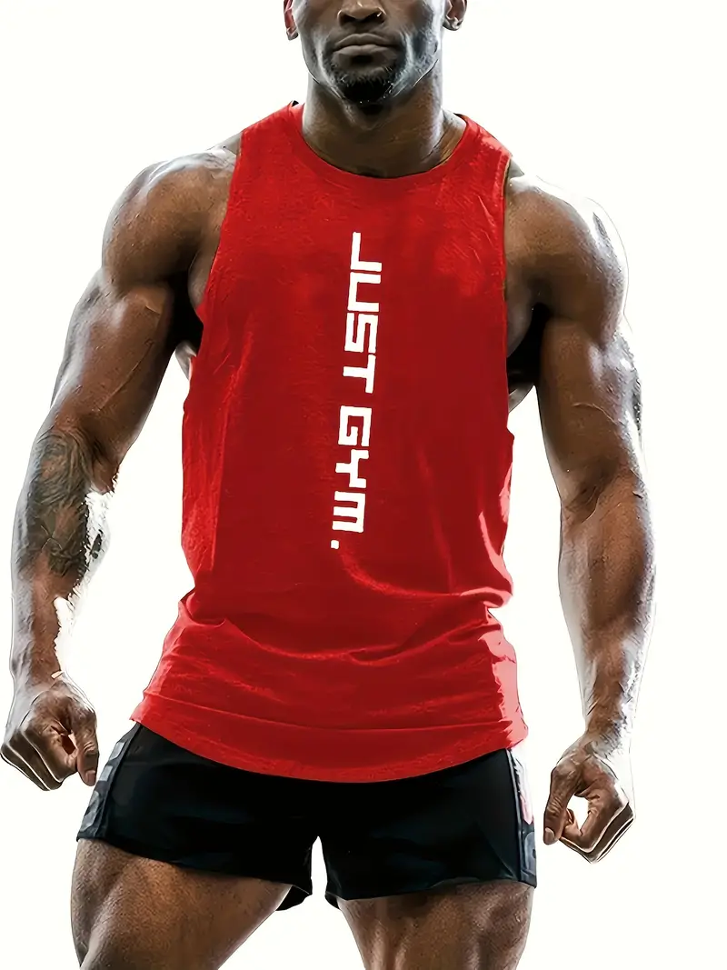 Print, men's vest, comfortable sleeveless shirt Running, training, gym